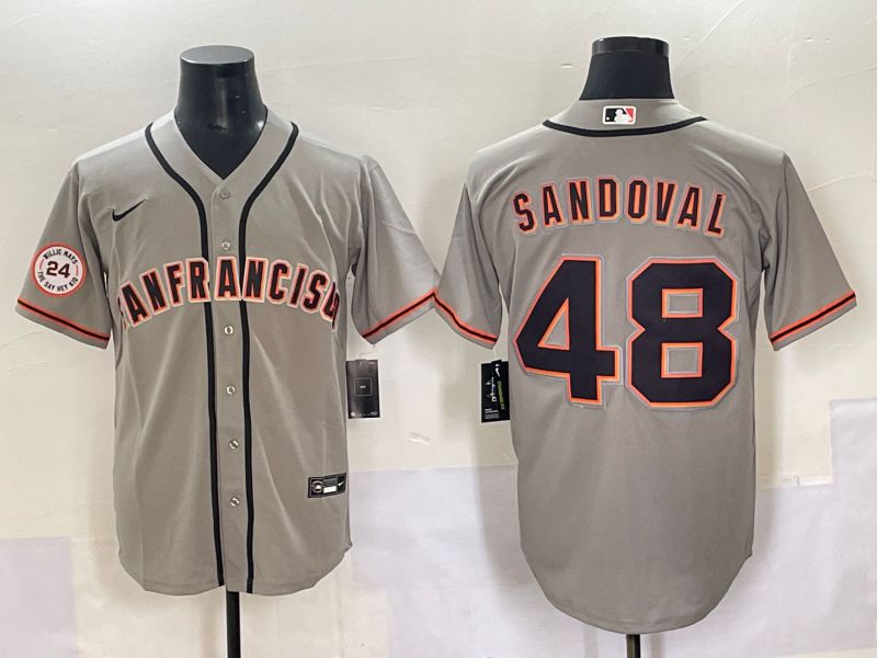 Men 2025 San Francisco Giants #48 Sandoval Grey Game Nike MLB Jersey style 6